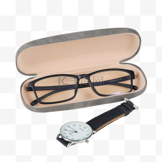 父亲节男士用品眼镜和手表图片