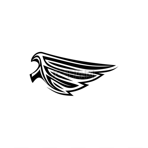 天使翅膀孤立的鸟类羽毛矢量猎鹰或鹰纹章符号自由概念猎鹰或鹰翼自由的象征图片