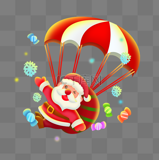 圣诞圣诞节降落伞圣诞老人图片