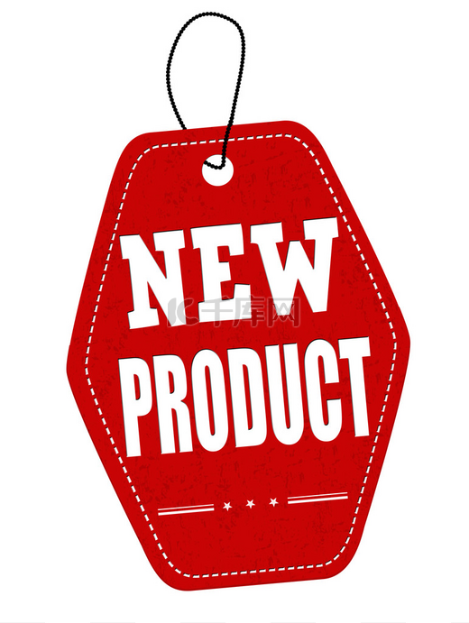 新产品红色皮革标签或价格标签图片