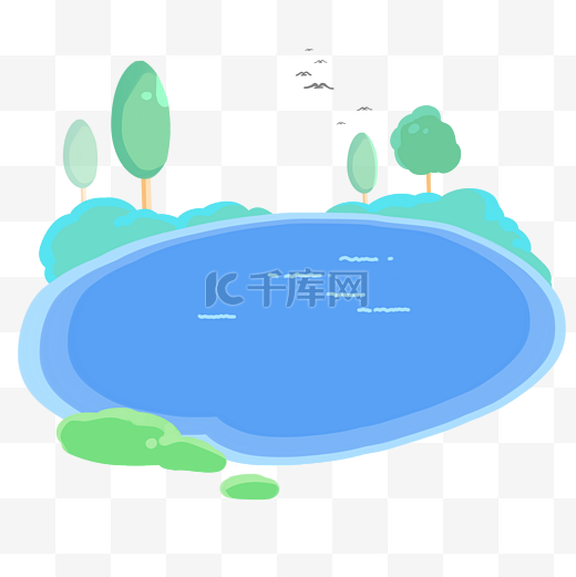 湖边湖畔湖水水潭植物图片