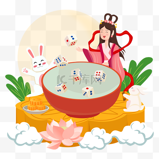 嫦娥玉兔中秋博饼游戏图片