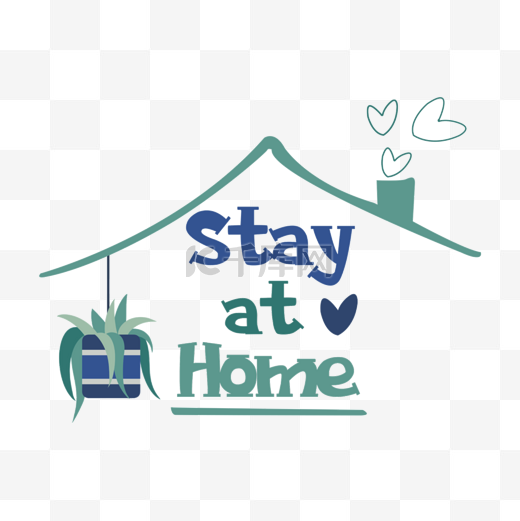 covid-19 simple icon typography for stay at home safe图片