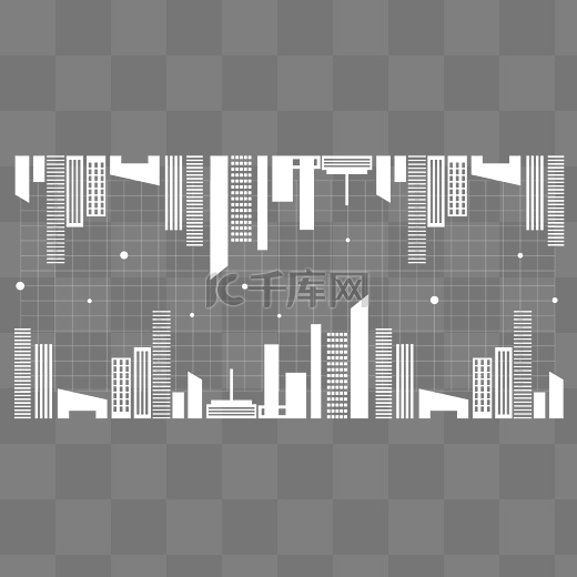 高楼大厦城市剪影科技图片