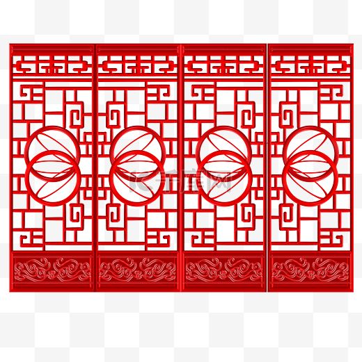 中式花格花纹屏风中式红木典雅家具图片