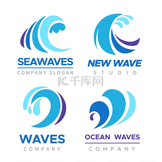 海浪标志海洋风暴潮水飞溅蓝色漩涡公司标志模型用于品牌宣传孤立的水上运动标志商务海洋抽象图标设计液体形状矢量符号集海浪标志海洋风暴潮水飞溅蓝水雨燕图片