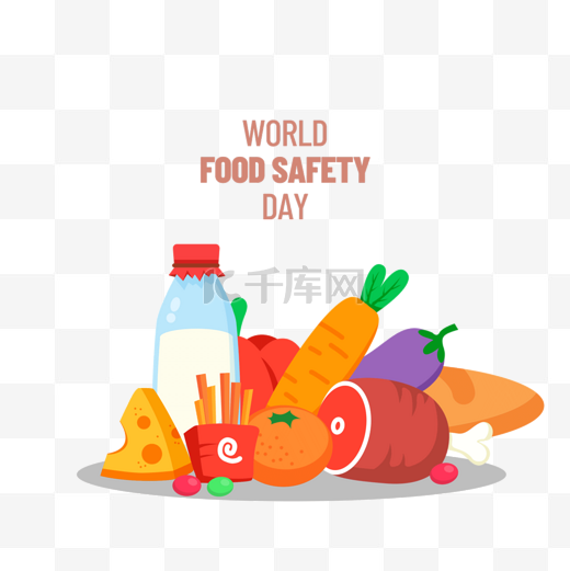 世界食品安全日卡通食品剪贴画图片