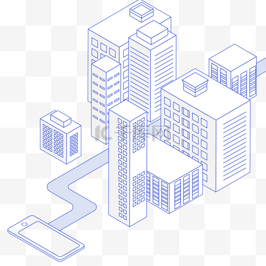 线性手机城市高楼图片