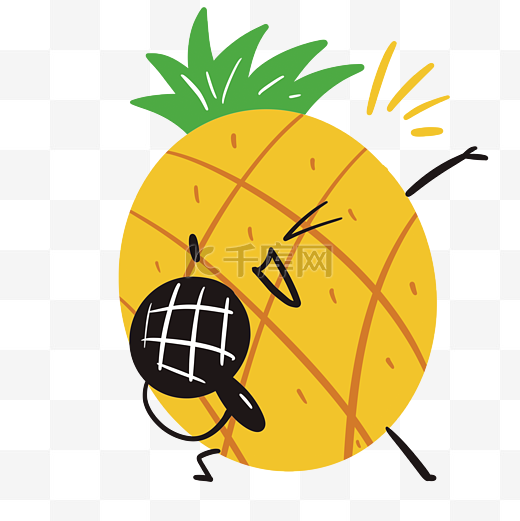 卡通拟人水果菠萝图片