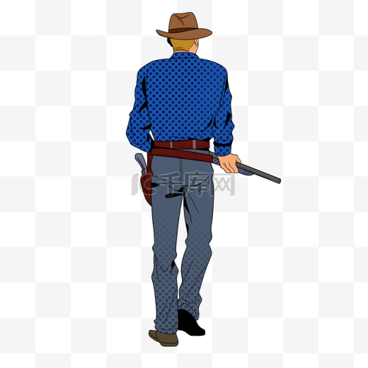 波普艺术美国牛仔警卫背面图片