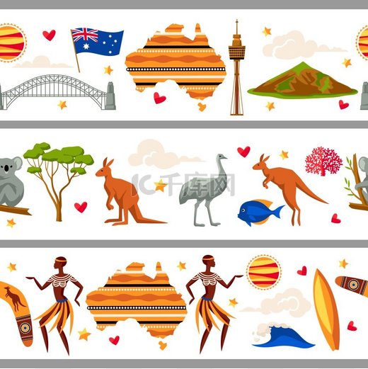 澳大利亚无缝边界澳大利亚的传统符号和物品澳大利亚无缝边界澳大利亚的传统符号和物品图片