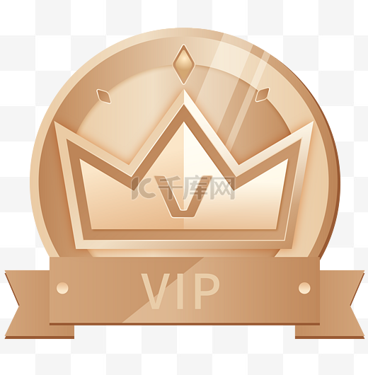 烫金皇冠VIP会员图标图片