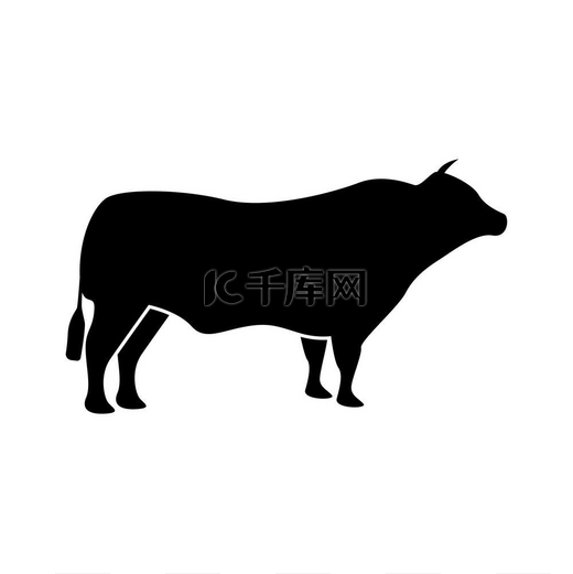 公牛是黑色图标。图片