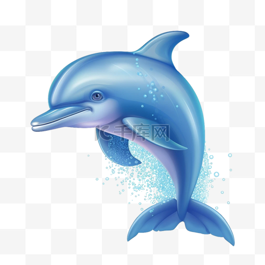 扁平卡通免抠图素材海豚图片