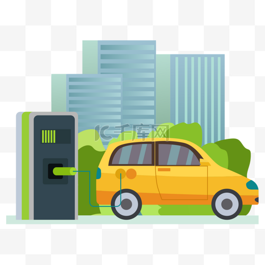 新能源电动汽车插画图片