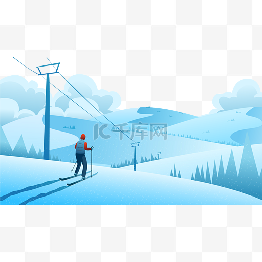 冬天冬景滑雪运动图片