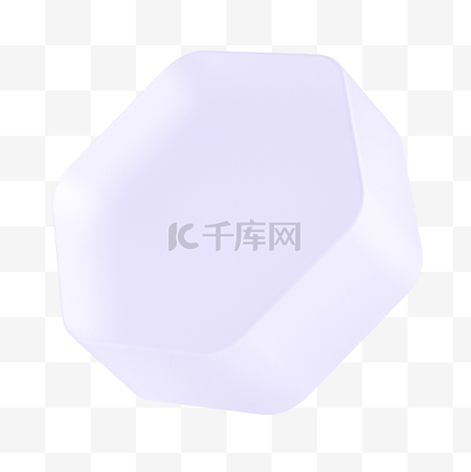 紫色C4D立体弥散磨砂玻璃质感几何六边体图片