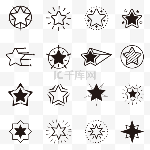 星星几何形状图形图标套图图片