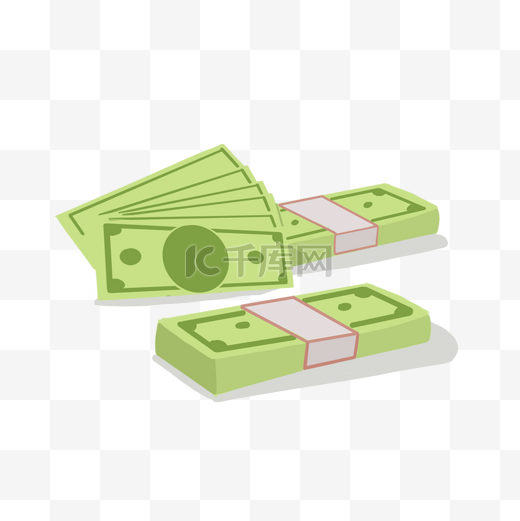 一堆绿色的美元钞票纸币图片