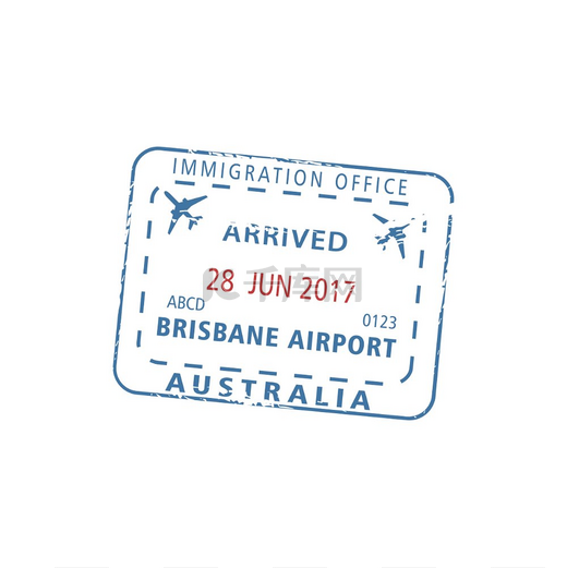 布里斯班机场澳大利亚移民局签证印章被隔离矢量边境护照管制文件澳大利亚边境护照管制布里斯班签证图片