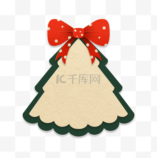 圣诞节剪纸风毛毡圣诞树标签边框图片