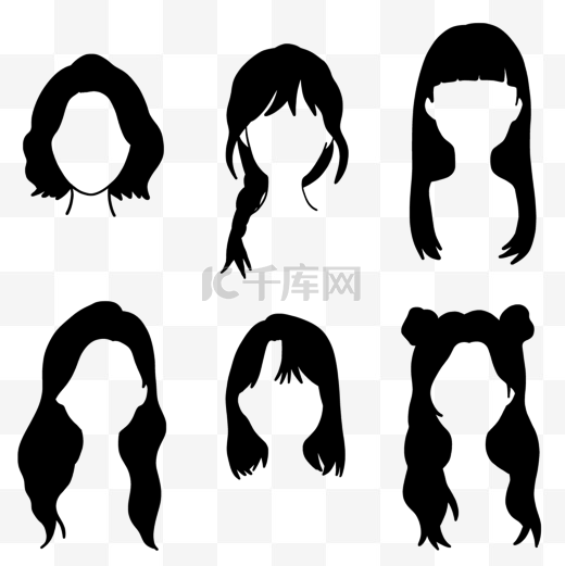 不同类型头发女式发型组合图片