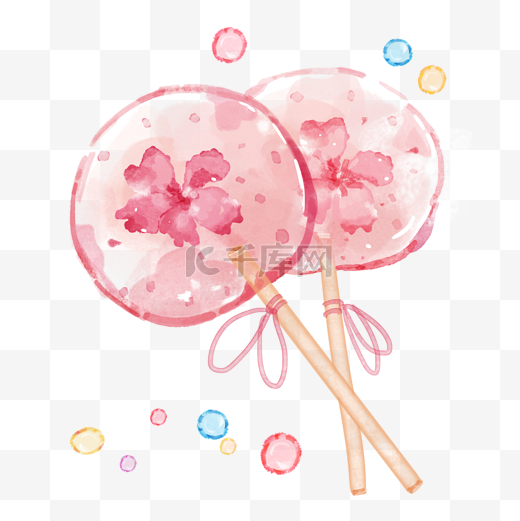 春日限定粉色樱花棒棒糖图片