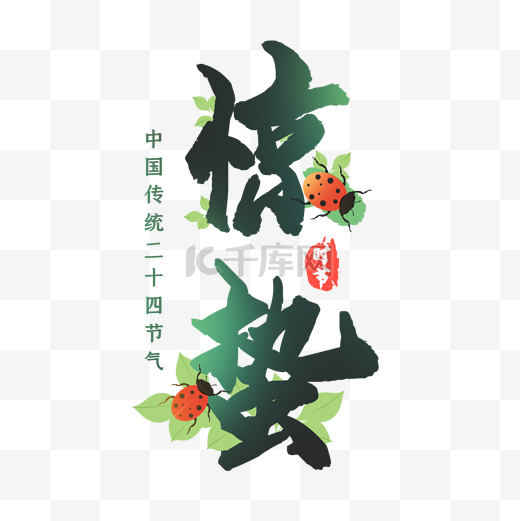 中国传统二十四节气惊蛰时节主题文字图片