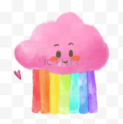 云朵彩虹雨卡通爱心图片绘画图片