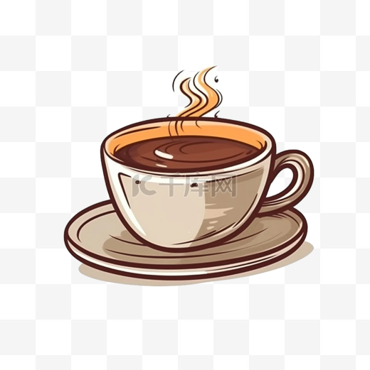 扁平卡通免抠图素材咖啡图片