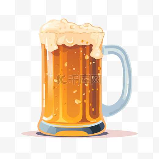 啤酒酒水酒杯扁平风卡通免扣手绘生活用品图片