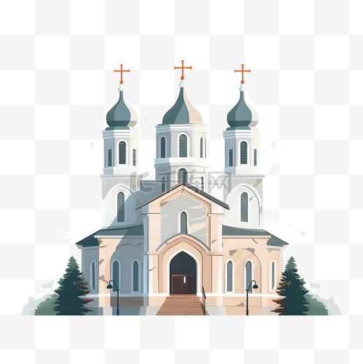 卡通手绘教堂建筑图片