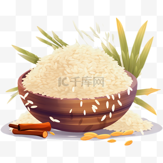 卡通大米水稻谷物图片