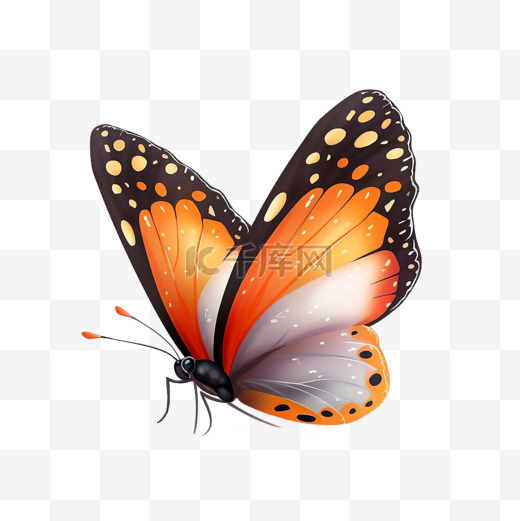 扁平卡通免抠图素材蝴蝶图片
