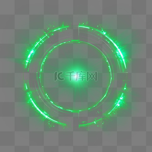 绿色科技光环光圈粒子光效光点光斑光线图片