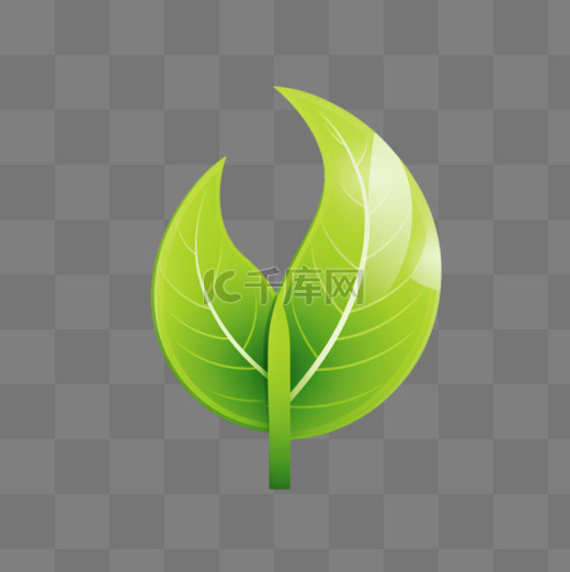 绿色生态环叶复选标记绿叶叶子图片