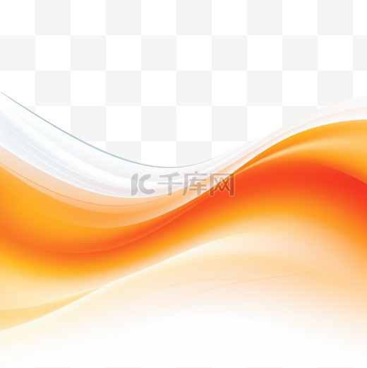 抽象橙色波浪曲线线条横幅模板设计图片
