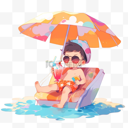 夏季遮阳伞乘凉椅乘凉图片