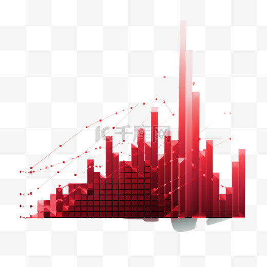 金融理财红色数据柱状图趋势图片
