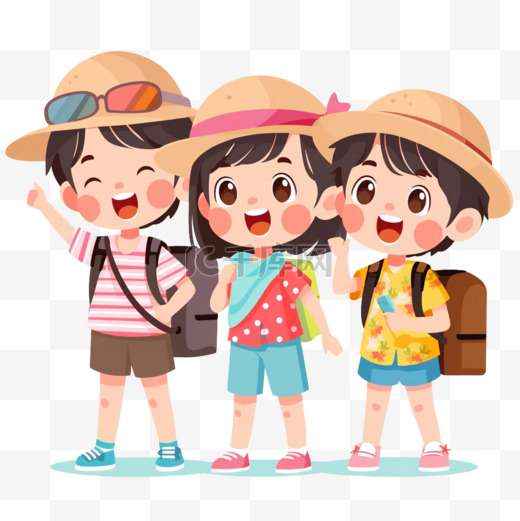 儿童小朋友学生旅游旅行暑假假日出行图片