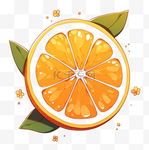 简约卡通手绘橘子元素图片