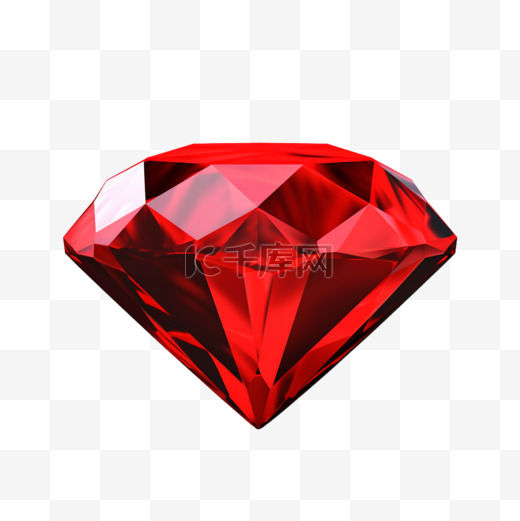 璀璨红宝石钻石3D水晶钻元素图片