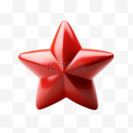 可爱拟人小星星红色星五角星3D立体元素图片
