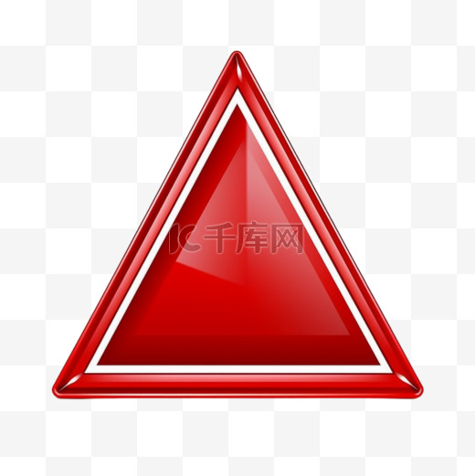 红色三角警示标志矢量艺术插图图片