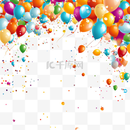 气球派对庆典或特殊的生日装饰彩色图片