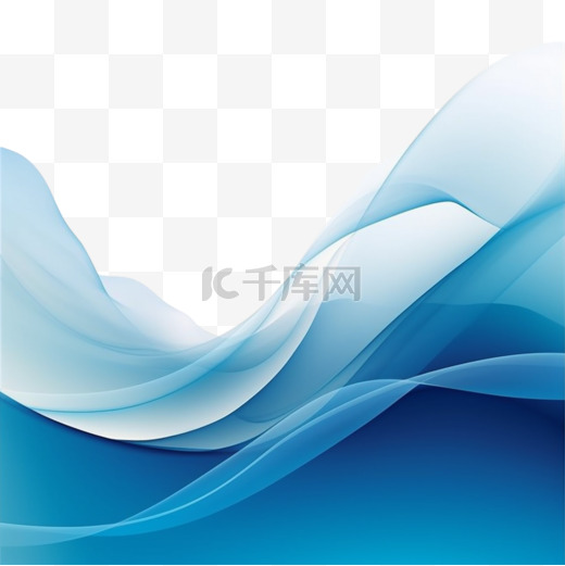 优雅的蓝色波浪形线条设计图片