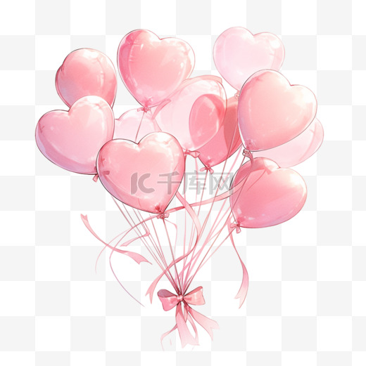七夕浪漫卡通手绘气球元素图片