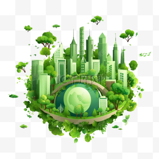 Ecology.绿色城市以环保理念助力世界图片
