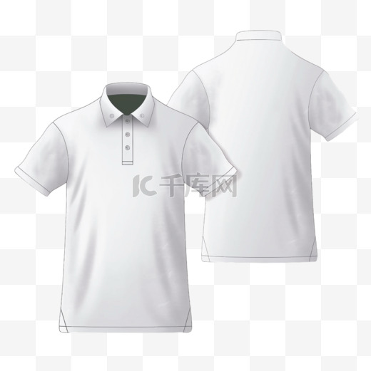 一套白色马球衫模板，可用于产品广告设计的任意视图设计图片