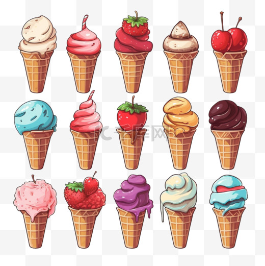 手绘冰淇淋系列图片